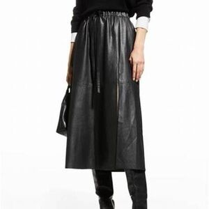 Brochu Walker Dani draw string faux leather skirt size extra small